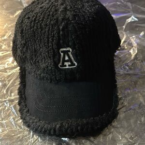 Sherpa Alphabet “A” Embroidered Winter Baseball Cap - Faux Fur, Trendy & Cozy